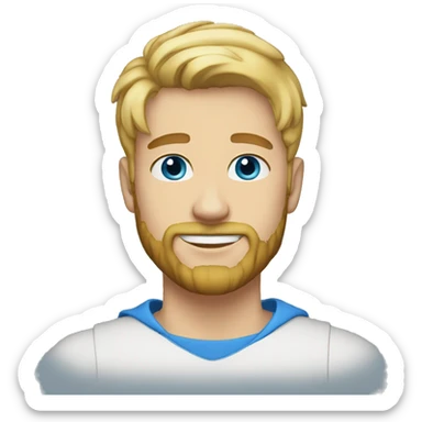 20 year old man blonde hair blue eyes with a beard  sticker