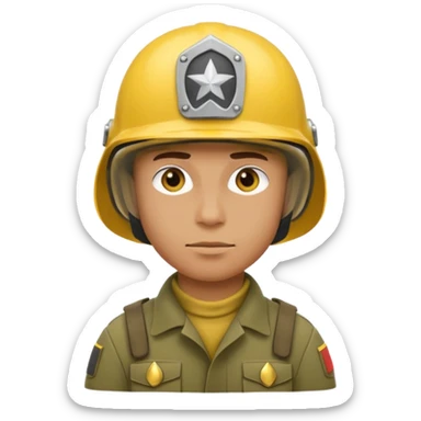 Soldier just face generic yellow with helmet no insignia sticker