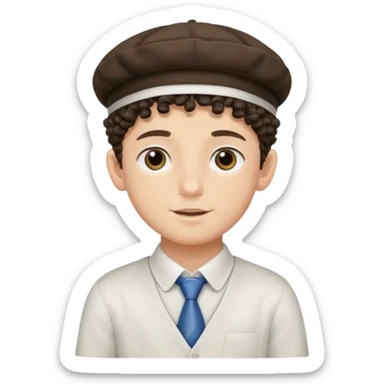 Jewish boy Yerushalmi curly sidelocks sticker