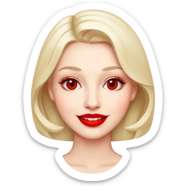 This emoji 😏 with red lipstick on sticker