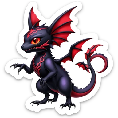 Shiny Epic Badass Gothic Noibat-Salandit-Litten-Hybrid sticker