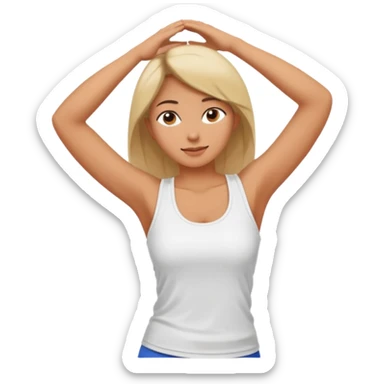 The woman who just woke up is stretching lazily sticker