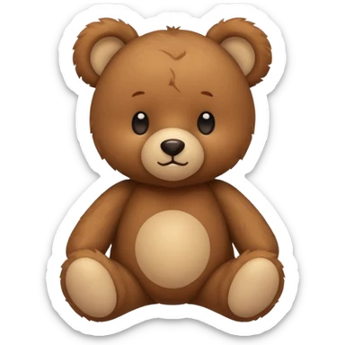 Cute flat-style teddy bear icon for infant daycare. PNG, transparent.
 sticker