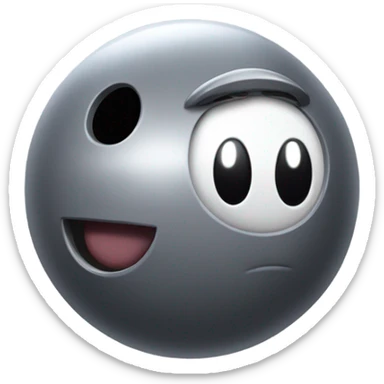 Metal cute Kirby bubble Gray ball driving on car wheels with mad eyebrows  sticker