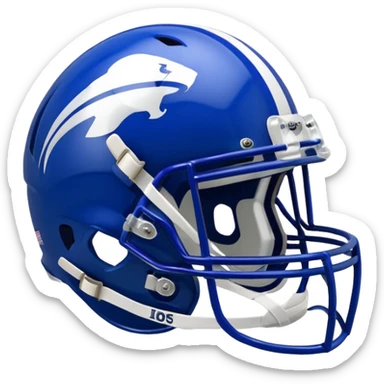College football player helmet in deep royal blue color sticker