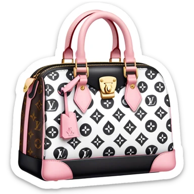 Black white and pink Louis Vuitton bag sticker