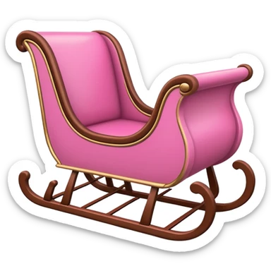 Pink sleigh with text on top of it that says "sleigh"  sticker