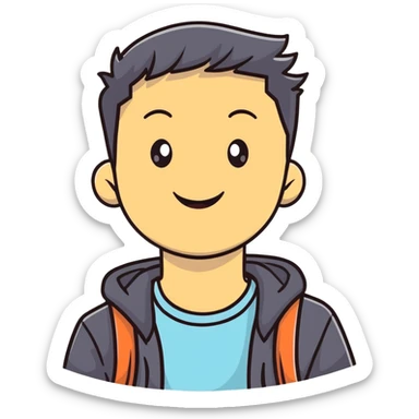 cheerful young man with casual style sticker