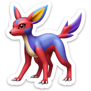  Cute Shiny Exotic Colorful Guilmon-Latias-Koraidon-Umbreon-Fakémon-hybrid-creature (full body)  sticker