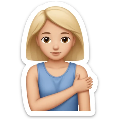 A Hand on placed on another persons shoulder zoomed in but you only see the one person and the hand on the shoulder which is coming from behind them like holding their shoulder  sticker