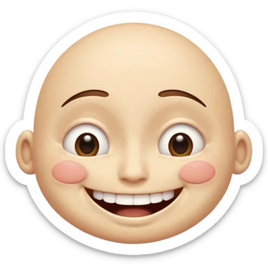 I want an overly excited face that says “I am so excited, I cannot contain. With eyes tightly squeezed closed together and a big grin emoji. With no  eyes  sticker