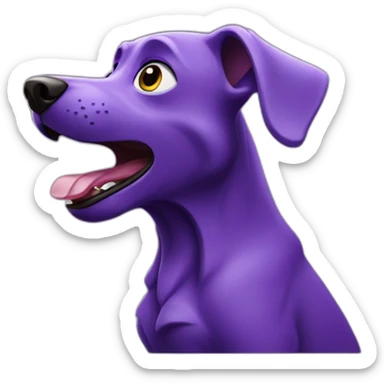purple dog barking sticker