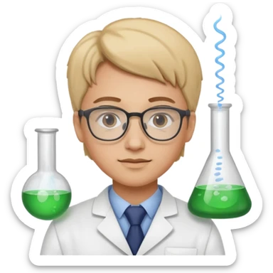 young pharmacist studying scienc sticker