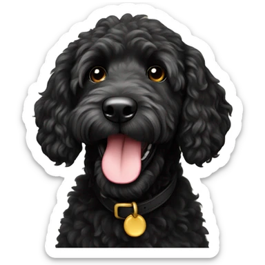 Medium size black golden doodle  sticker