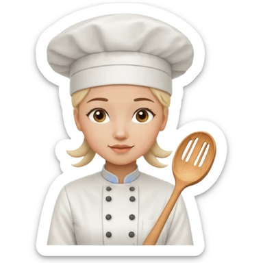 Young female baker – wearing white chef hat

 sticker