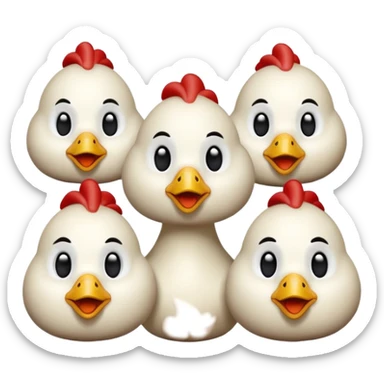 chicken 3d imoji transparen with wite color multipal  sticker