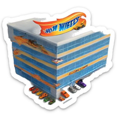2xl Multi-story garage for capacity 500 hot wheels cars. sticker