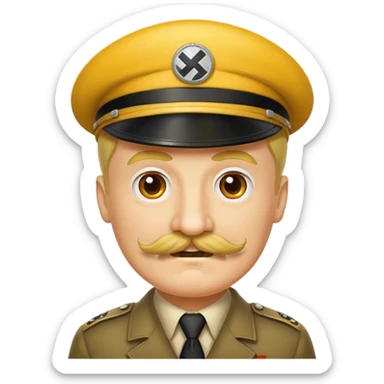 Emoji jaune avec la moustache d’hitler sticker