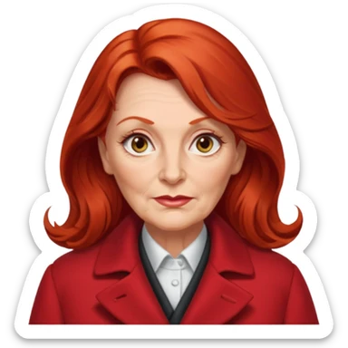 Heavy set older 50's long red hair women hazel eyes sticker