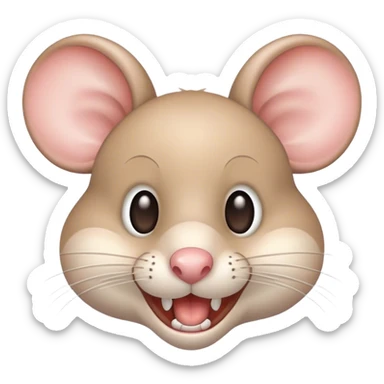 cute mouse face with buck teeth sticker