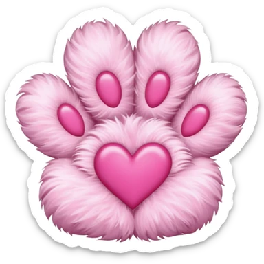 paw print with a heart sticker