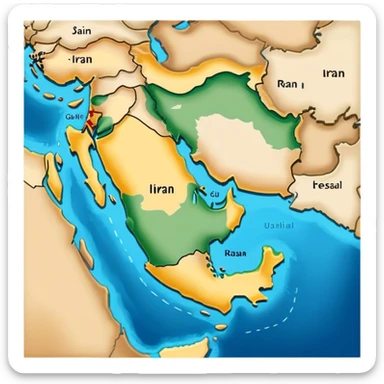 Map of the Persian Gulf of Iran sticker