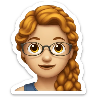 Een meisje met bruin haar en een doorzichtige bril sticker