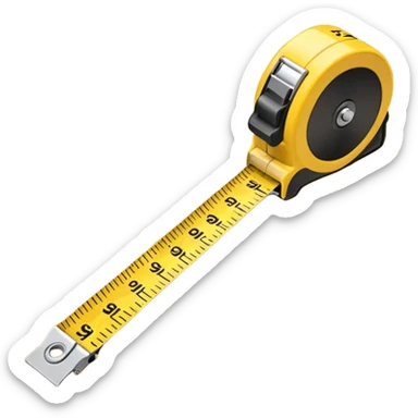Yellow tape measure unrolled on table sticker