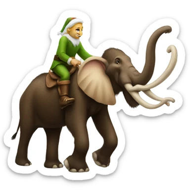 Mammoth riding elf sticker
