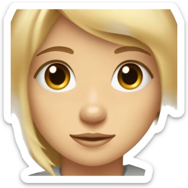 Blonde girl with Scruffy light brown medium sized dog with look into your soul human eyes sticker