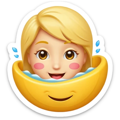 A single emoji that's feeling a whirlpool of happiness. Blushing and feeling in love. Grinning and smiling and making a kissy face. Something sweet and perfect to send to someone you love. Not a familiar love something deep and profound. Something unique. sticker