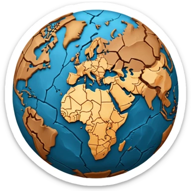 Brown planet earth sticker