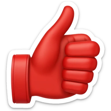 crea un dedo de like en color rojo al centro debe ir la frase "caja cusco" en color blanco sticker