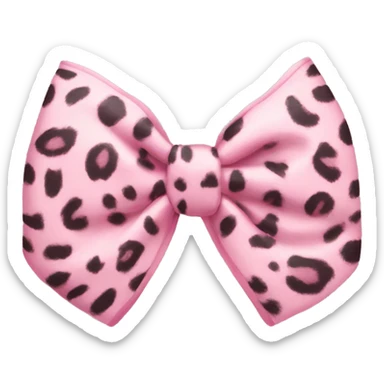 Light pink leopard print bow sticker