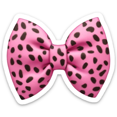 pink bow with lepoard print  sticker