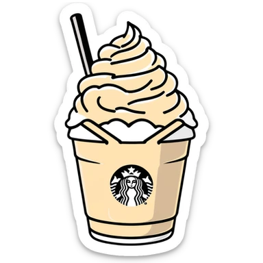 Starbucks frappuccino with whipped cream sticker