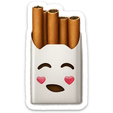 Cigarrete with a heart sticker