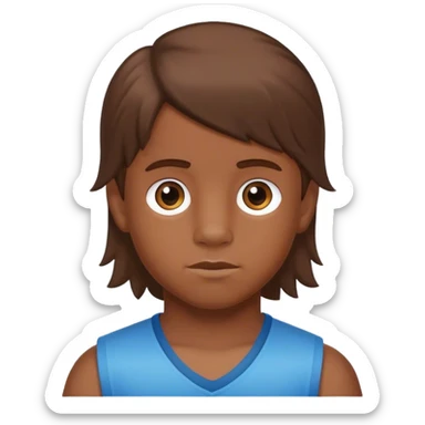 Little boy with a mullet named Kaedyn Koproski brown hair  sticker