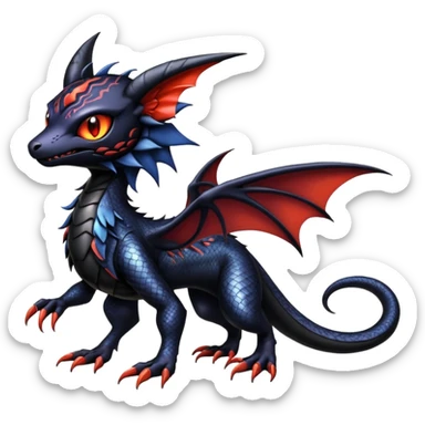Shiny Epic Badass Gothic Noibat-Salandit-Litten-Hybrid sticker