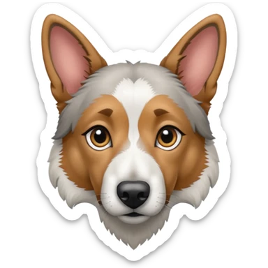 chien croisé malinois berger australien (ressemble + au malinois, yeux gris et poils mi long et gris sticker