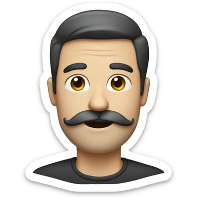 A guy with big moustache and a beard that's too long that it reaches his neck sticker