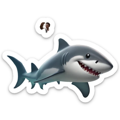 Une requin et un dauphin amoureux sticker