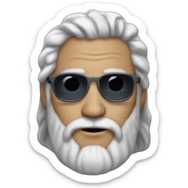 a fifty year old man with long grey hair and a slighty grey beard that wears sunglasses sticker