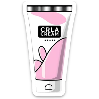 crumpled, empty hand cream tube, flattened and wrinkled, cap on, bright and colorful, decorated like a beauty product sticker