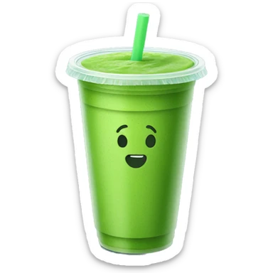 Green smoothie in a to-go cup sticker