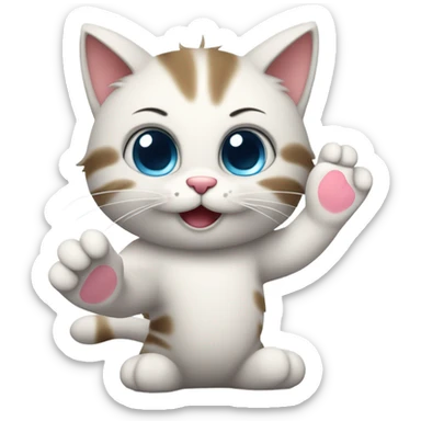 a cute cat giving highfive sticker