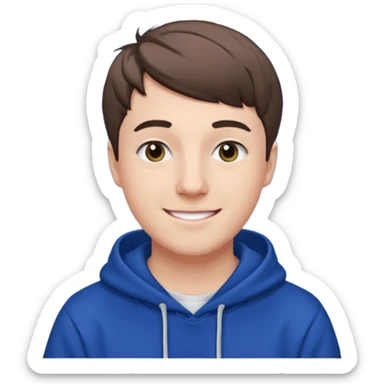 Draw MrBeast in casual hoodie with short hair, french cut  & friendly smile. sticker