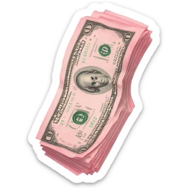 Pink money sticker