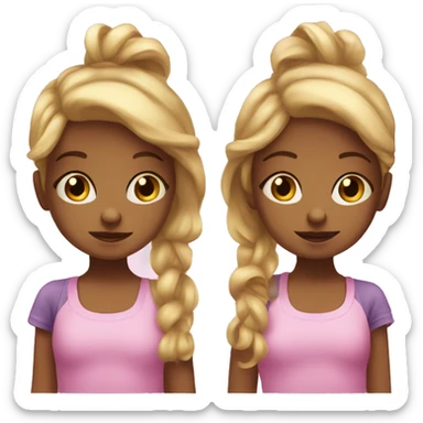 tow 4 years old twins girl and a 2 years old girl sticker