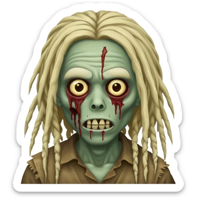 create zombie with dreadlocks nah have some of them coverings his face sticker